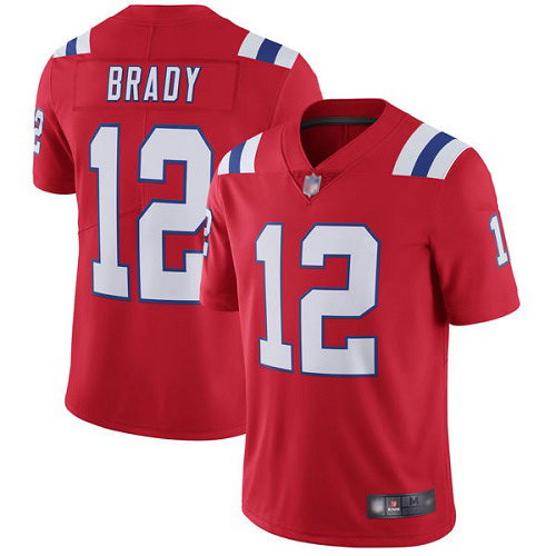 New England Patriots Football #12 Vapor Untouchable Limited Red Men Tom Brady Alternate NFL Jersey